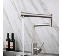 YWJFSA Grifo Cocina Abatible Grifos Baño Lavabo Giratorio a 360° Grifo Cocina Acero Inoxidable,Gris