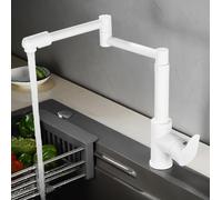YWJFSA Grifo Cocina Abatible Grifos Baño Lavabo Giratorio a 360° Grifo Lavabo Monomando Latón,Plata