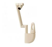 YWJFSA Grifo Cocina Abatible Grifos de Brazo Mecánico con 2 Modos de Boquilla Grifo Giratorio Baño Altura Regulable Latón,Blanco