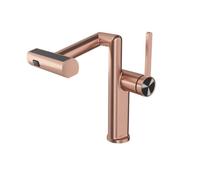 YWJFSA Grifo Cocina Abatible Grifos de Brazo Mecánico con 4 Modos de Boquilla Grifo Monomando Cocina Altura Regulable Latón,Color Rosa