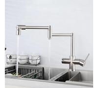 YWJFSA Grifo Cocina Abatible Grifos Lavabo Monomando Grifos Baño Lavabo Giratorio a 360° Latón,Plata
