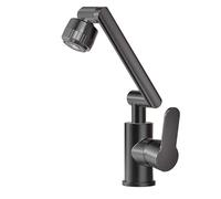 YWJFSA Grifo Cocina Abatible Monomando Grifo Cocina Acero Inoxidable con 4 Modos de Boquilla Grifos de Brazo Mecánico Altura Regulable,Negro