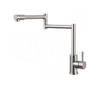YWJFSA Grifo Cocina Abatible Monomando Grifos Baño Grifo Cocina Acero Inoxidable Giratorio 360°,Gris
