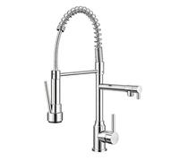 YWJFSA Grifo Cocina Extraible Acero Inoxidable Grifo Cocina Flexible con 2 Modos Grifos Cocinas Alto con Muelle,Cepillado