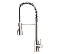 YWJFSA Grifo Cocina Extraible de Acero Inoxidable,Cabezal Rociador ABS,Giratorio a 360°,2 Modos,Torneira Cozinha de Resorte,Cepillado