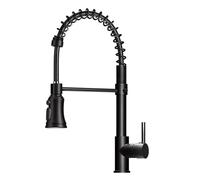 YWJFSA Grifo Cocina Extraible de Acero Inoxidable,Giratorio a 360°,3 Modos,Arco Alto,Torneira Cozinha de Resorte,Negro