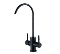 YWJFSA Grifo Cocina Osmosis Purificador agua Grifo, Grifos Cocina Fregadero Grifo de Cuello de Cisne, Doble Manija, Color Negro