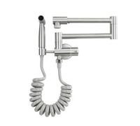 YWJFSA Grifo Cocina Pared Agua Fria Grifo de Acero Inoxidable con Pistola Pulverizadora Grifos Baño con 2 Modos de Chorro