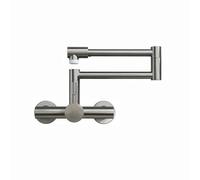 YWJFSA Grifo Cocina Pared Grifo Baños con 2 Chorros de Agua Grifo Cocina Acero Inoxidable,Gris