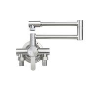 YWJFSA Grifo Cocina Pared Grifos Baño con 2 Chorros de Agua Grifo Lavabo Monomando Acero Inoxidable