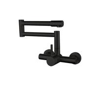 YWJFSA Grifo Cocina Pared Grifos Cocina Acero Inoxidable Grifo Lavabo Monomando Giratorio 360°,Negro