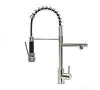 YWJFSA Grifo de Cocina con 2 Salidas,Giratorio 360°,Grifo de Cocina con Muelle en Espiral,Grifos Mezclador de Cocina