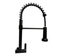 YWJFSA Grifo de Cocina de Pared Acero Inoxidable,2 Patrones de Rociado Rotación 360°,Ducha Extensible Grifo Cocina Fregadero Monomando,Negro