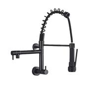 YWJFSA Grifo de Cocina de Pared Caño Flexible,2 Patrones de Rociado,Abs Rociador Desplazable Arco Alto Giratorio,Ducha Extensible Grifo Cozinha de Resorte