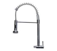 YWJFSA Grifo de Cocina de Pared con Ducha Extensible,2 Patrones de Rociado Rotación 360° Caño Flexible Grifo Cocina Fregadero Monomando,Plata