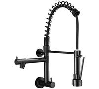 YWJFSA Grifo de Cocina de Pared con Ducha Extensible,2 Salidas Rotación 360°,2 Patrones de Rociado Grifo Cozinha de Resorte