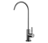 YWJFSA Grifo Osmosis de Acero Inoxidable,Giratorio 360°,1/4‘’ Grifo de Osmosis Inversa para Sistemas de Osmosis O Filtración,Gris Pistola