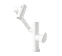 YWJFSA Grifo Plegable Cocina Acero Inoxidable Grifos Brazo Mecánico con 3 Modos de Chorro Altura Ajustable Grifo de Baño Giratorio,Blanco