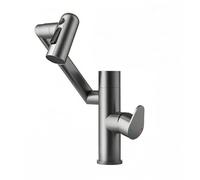 YWJFSA Grifo Plegable Cocina Acero Inoxidable Grifos Brazo Mecánico con 3 Modos de Chorro Altura Ajustable Grifo de Baño Giratorio,Gris Pistola