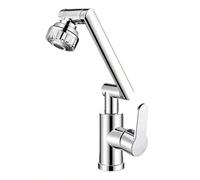YWJFSA Grifo Plegable Cocina Altura Ajustable Grifos Brazo Mecánico con 2 Modos de Chorro Grifo de Baño Monomando Latón,Plata