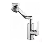 YWJFSA Grifo Plegable Cocina Altura Ajustable Grifos Brazo Mecánico con 2 Modos de Chorro Grifo de Baño Giratorio Latón,Plata