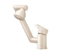 YWJFSA Grifo Plegable Cocina Altura Ajustable Grifos Brazo Mecánico con 2 Modos de Chorro Grifo de Baño Giratorio Latón,Blanco Lechoso