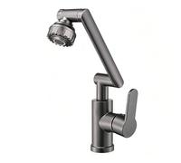 YWJFSA Grifo Plegable Cocina Altura Ajustable Grifos Brazo Mecánico con 2 Modos de Chorro Grifo de Baño Monomando Latón,Gris Pistola