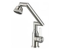 YWJFSA Grifo Plegable Cocina Grifo de Baño Giratorio con 4 Modos de Chorro Grifo Cocina Acero Inoxidable Altura Ajustable
