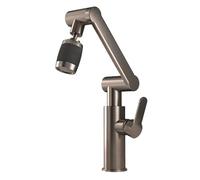 YWJFSA Grifo Plegable Cocina Grifos Brazo Mecánico con 2 Modos de Chorro Altura Ajustable Grifo de Cocina Monomando Latón,Gris Pistola