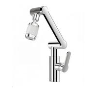 YWJFSA Grifo Plegable Cocina Grifos Brazo Mecánico con 2 Modos de Chorro Altura Ajustable Grifo de Cocina Monomando Latón,Plata Brillante
