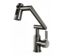 YWJFSA Grifo Plegable Cocina Grifos Brazo Mecánico con 3 Modos de Chorro Grifo de Baño Giratorio Altura Ajustable,Gris