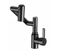 YWJFSA Grifo Plegable Cocina Grifos Brazo Mecánico con 3 Modos de Chorro Grifo de Cocina Monomando Altura Ajustable,Negro