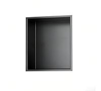 YWJFSA Nicho de Ducha de Acero Inoxidable 32 × 32cm Baño Nicho Sola Capa Hornacina Ducha Empotrable para Gel, Champú Y Artículos de Tocador,Negro