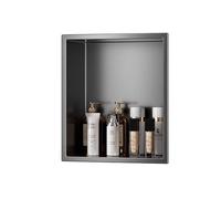YWJFSA Nicho de Ducha de Acero Inoxidable 32 × 32cm Baño Nicho Sola Capa Hornacina Ducha Sin Obra Hornacina Ducha Empotrable para Gel, Champú Y Artículos de Tocador,Gris