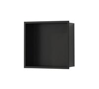 YWJFSA Nicho de Ducha de Acero Inoxidable 32 × 32cm Baño Nicho Sola Capa Impermeable Hornacina Ducha Empotrable para Gel, Champú Y Artículos de Tocador,Negro