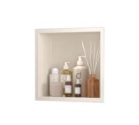 YWJFSA Nicho de Ducha de Acero Inoxidable 32 × 32cm Baño Nicho Sola Capa Impermeable Hornacina Ducha Empotrable para Gel, Champú Y Artículos de Tocador,Blanco