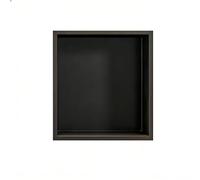 YWJFSA Nicho de Ducha de Acero Inoxidable 32 × 32cm Hornacina Ducha Empotrable Baño Nicho Sola Capa Hornacina Ducha Sin Obra para Gel, Champú Y Artículos de Tocador,Negro