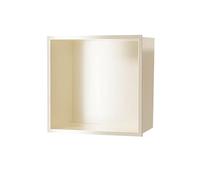 YWJFSA Nicho de Ducha de Acero Inoxidable 32 × 32cm Hornacina Ducha Sin Obra Baño Nicho Sola Capa Hornacina Ducha Empotrable para Gel, Champú Y Artículos de Tocador,Amarillo Cremoso