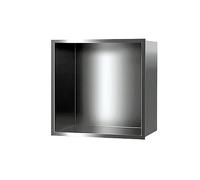 YWJFSA Nicho de Ducha de Acero Inoxidable 32 × 32cm Hornacina Ducha Sin Obra Baño Nicho Sola Capa Hornacina Ducha Empotrable para Gel, Champú Y Artículos de Tocador,Gris Pistola