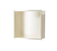 YWJFSA Nicho de Ducha de Acero Inoxidable 32 × 32cm Hornacina Ducha Sin Obra Baño Nicho Sola Capa Hornacina Ducha Empotrable para Gel, Champú Y Artículos de Tocador,Blanco Lechoso