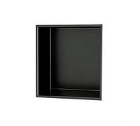 YWJFSA Nicho de Ducha de Acero Inoxidable 32 × 32cm Hornacina Ducha Sin Obra Baño Nicho Sola Capa Impermeable Hornacina Ducha Empotrable para Gel, Champú Y Artículos de Tocador,Negro