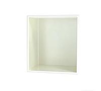 YWJFSA Nicho de Ducha de Acero Inoxidable 32 × 32cm Hornacina Ducha Sin Obra Baño Nicho Sola Capa Impermeable Hornacina Ducha Empotrable para Gel, Champú Y Artículos de Tocador,Blanco Marfil
