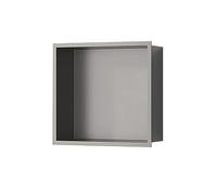 YWJFSA Nicho de Ducha de Acero Inoxidable 32 × 32cm Hornacina Ducha Sin Obra Hornacina Ducha Empotrable Baño Nicho Sola Capa para Gel, Champú Y Artículos de Tocador,Gris