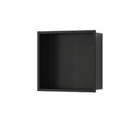 YWJFSA Nicho de Ducha de Acero Inoxidable 32 × 32cm Hornacina Ducha Sin Obra Hornacina Ducha Empotrable Baño Nicho Sola Capa para Gel, Champú Y Artículos de Tocador,Negro