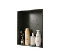 YWJFSA Nicho de Ducha de Acero Inoxidable Baño Nicho Sola Capa 32 × 32cm Impermeable Hornacina Ducha Empotrable para Gel, Champú Y Artículos de Tocador,Gris Pistola