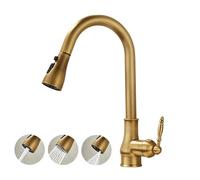 YWJFSA Vintage Grifo Cocina Extraible, Grifo Cocina Fregadero, Latón Giratorio,Antigüedad