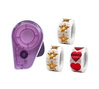 YWJLQH 1 Dispensador Manual de Stickers para Rollos de Calcomanías Ayuda Didáctica en PP Y Papel Apto para de Comportamiento Adecuada para Docentes N, PÚrpura