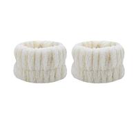 YWJLQH 2 Piezas Banda de Muñeca para Lavado de Rostro Banda Elástica para Cabello Muñequera Absorbente de Microfibra Toalla para SPA Adecuada para Mujeres, Beige
