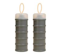 YWJLQH 2 Piezas Dispensador de Proteína Recipientes Portátiles para Suplementos Deportivos Cinco Niveles Separados Multifunción Apto para Entrenamiento Campi, Gris, Individual