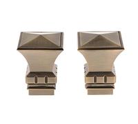 YWJLQH 2 Piezas Terminales Barra Cortina Tapones Extremos Decorativos Cabezal Hierro Aleación Estilo Moderno Adecuado para Hogar Regalo, Torre Cuadrada Bronce, Individual